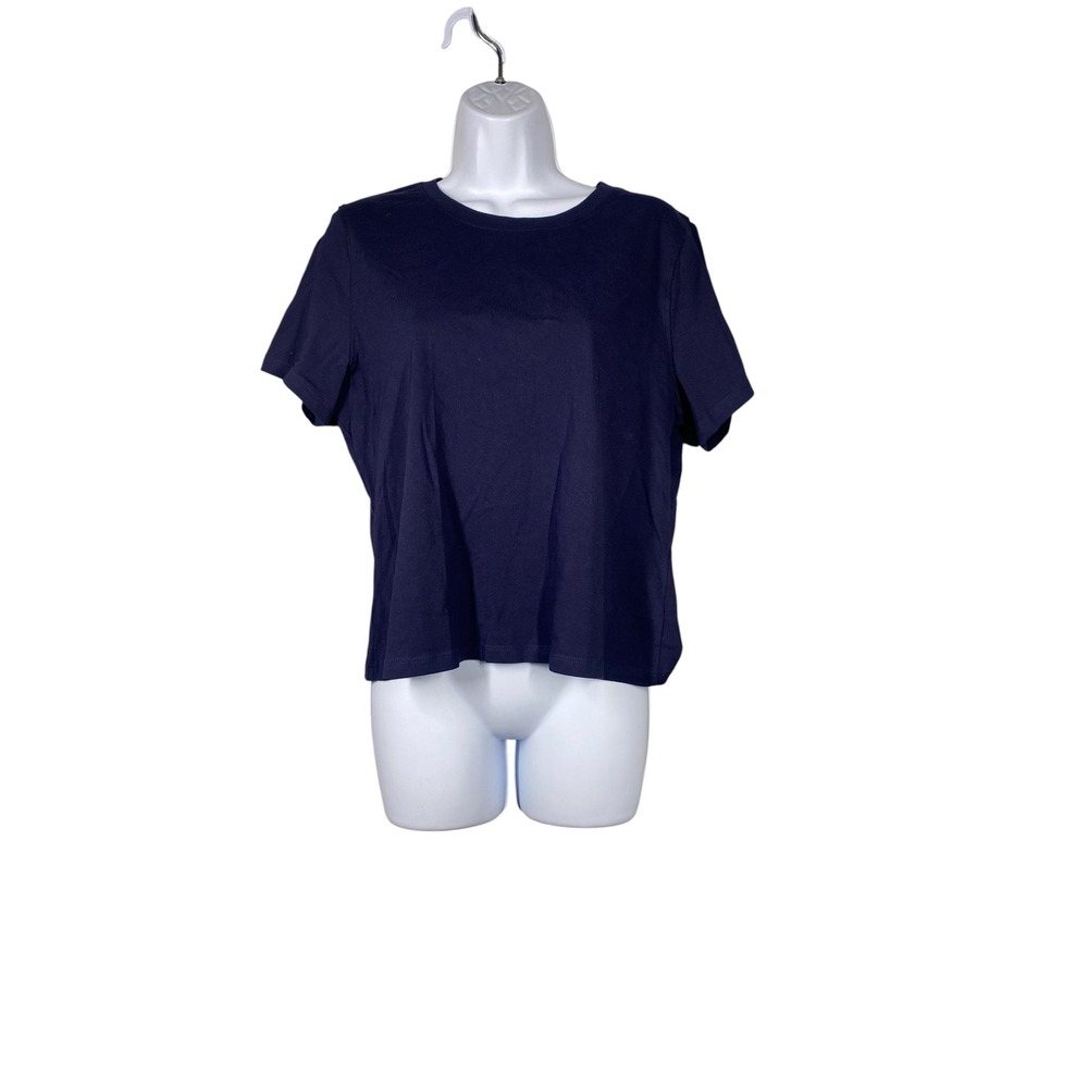 Quince T-Shirt Womens M Navy Excellent Boxy 100% Organic Cotton Crewneck Tee